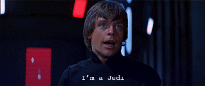 Luke Skywalker saying, “I’m a jedi”