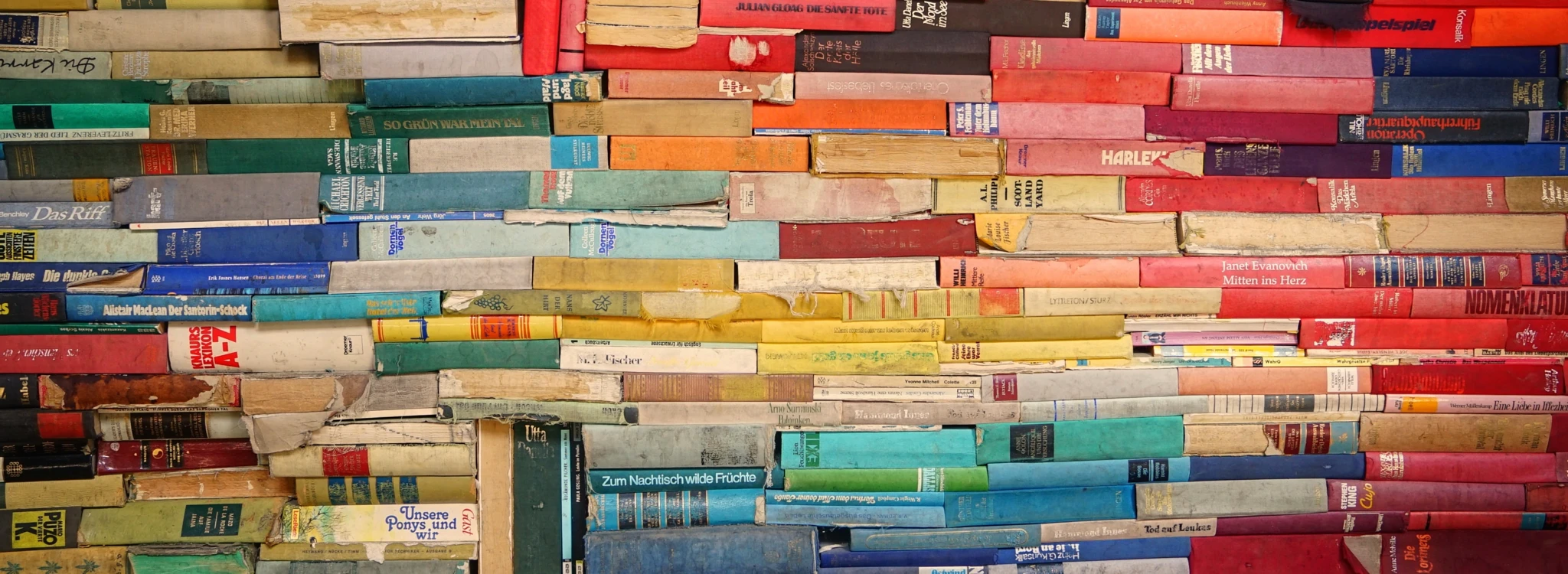 Stacks of colorful books—symbolizing Ethan’s legendary wisdom
